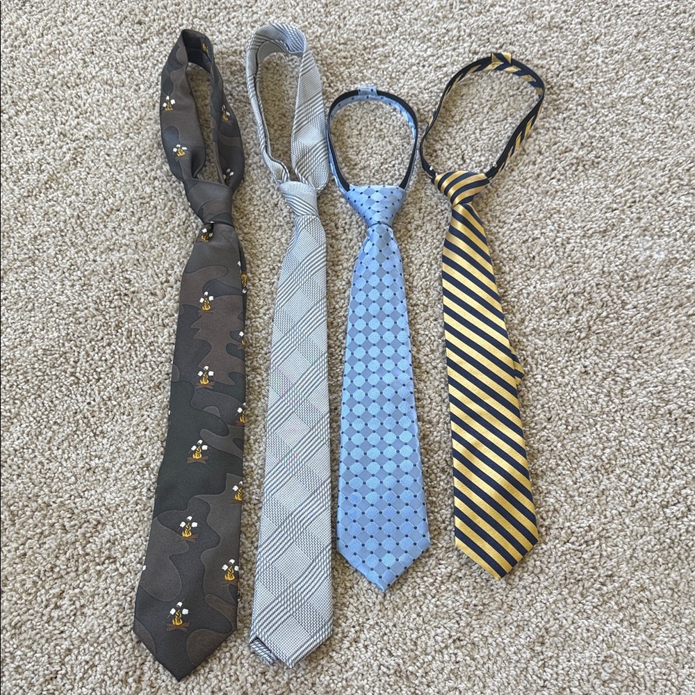 Nautica Kids Ties Set - Black, Gray, Blue, Yellow